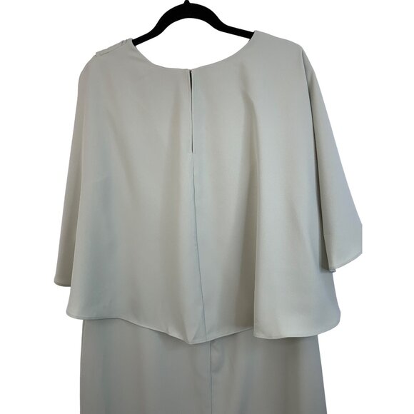 NWT Ralph Lauren 16 Capelet Dress Sleeveless Mother of Bride Event Sage 6820 - Picture 6 of 14